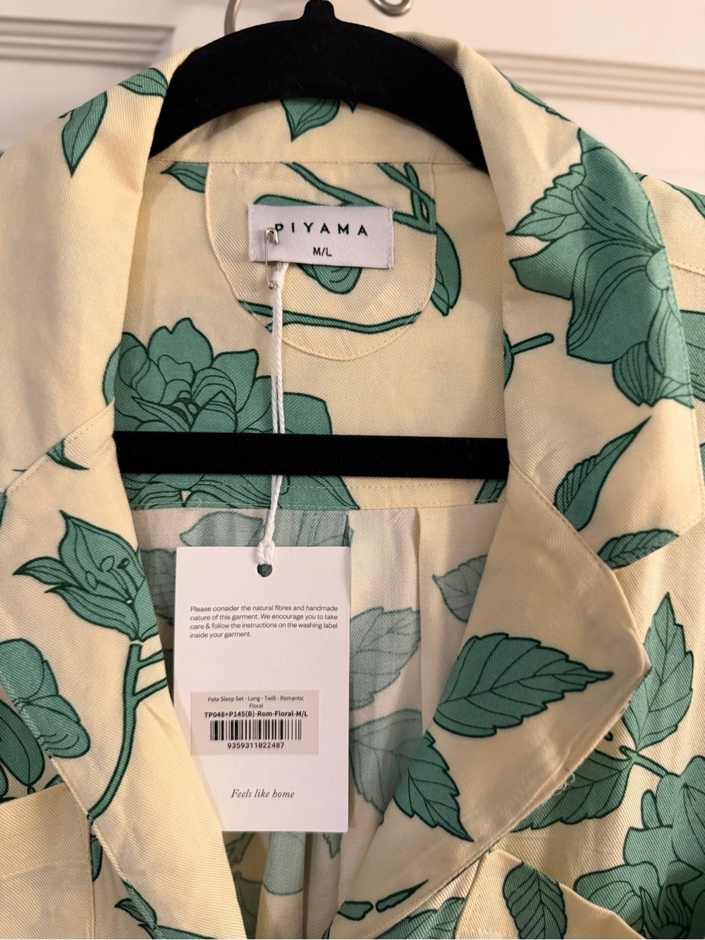 Piyama Green Floral Pajama Top and pants- Cream Base